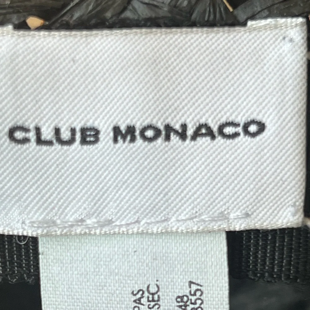 Club Monaco 100% Raffia Straw Black Sun Hat Grunge - Picture 5 of 5
